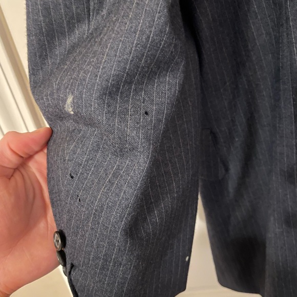 Oxxford Clothes Navy with White Chalk stripe Rare Edition - Picture 9 of 11